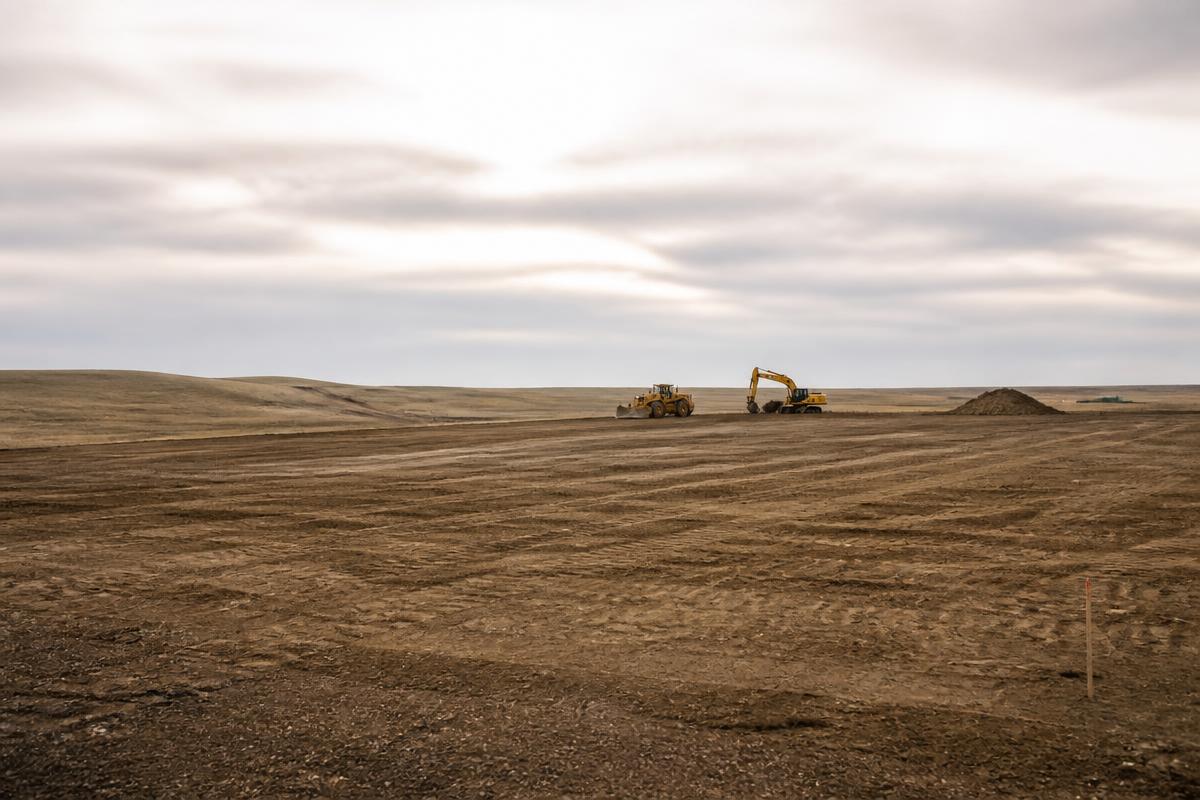 Reclaimed wellsite pad on western Canadian prairie during a closure program